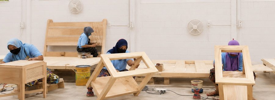 Upholstered seating in production
