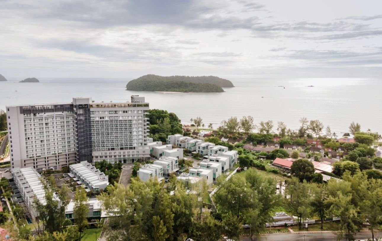 The RIYAZ Lavanya resort on the Langkawi shoreline, aerial view